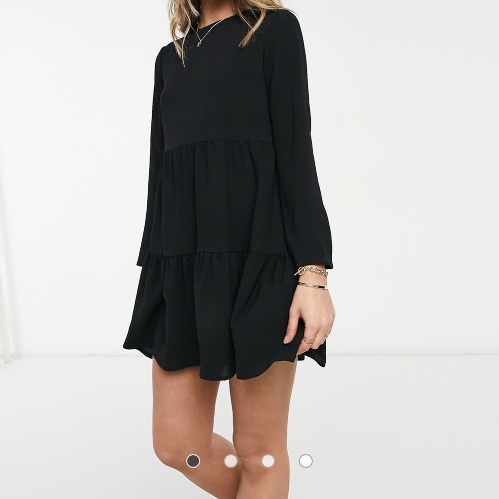 ASOS Black Long Sleeve Sundress with Bishop Sleeves